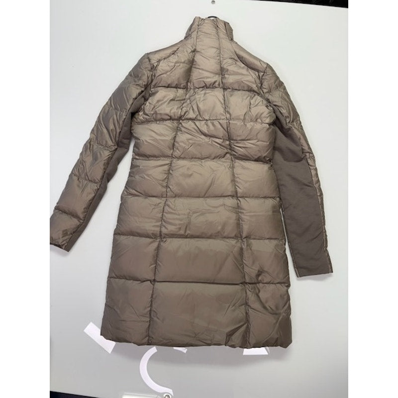Patrizia Pepe Premium Long Puffer Down-Jacket Full-Zip Beige Womens Size 44