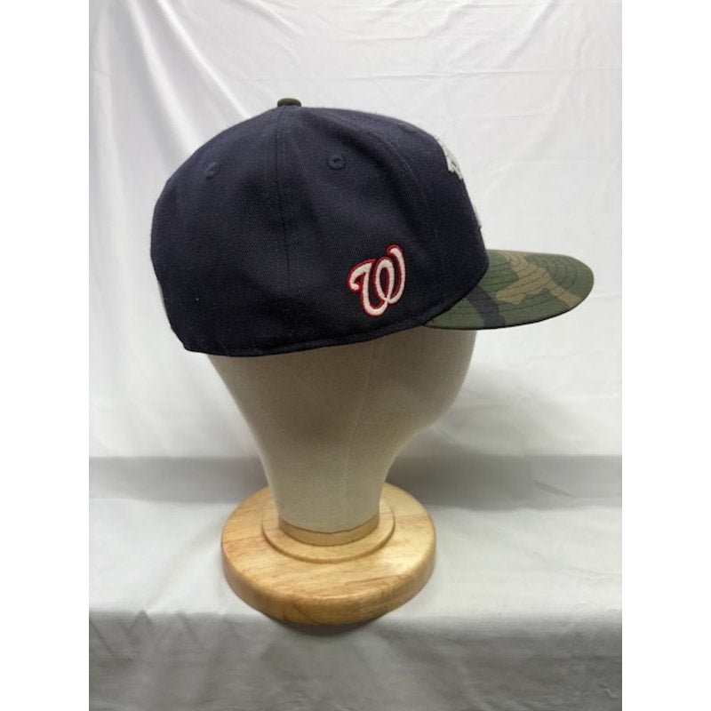 New Era Washington Nationals 59FIFTY DC Camo Brim Fitted Hat Black Size 7 1/2