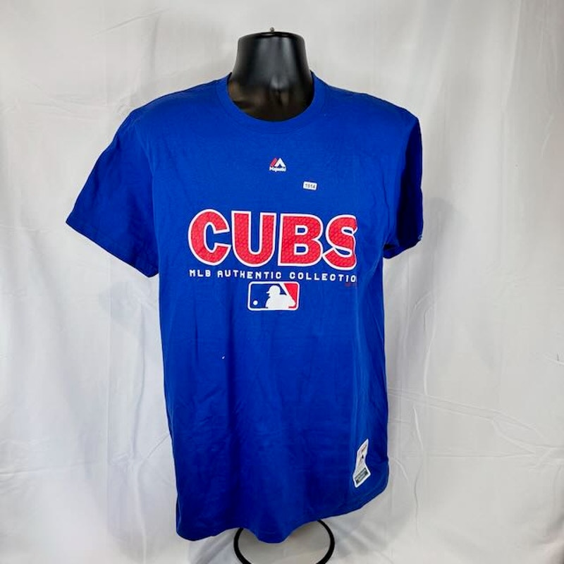 Majestic MLB Chicago Cubs Authentic Collection T-Shirt Royal Blue Mens Size L