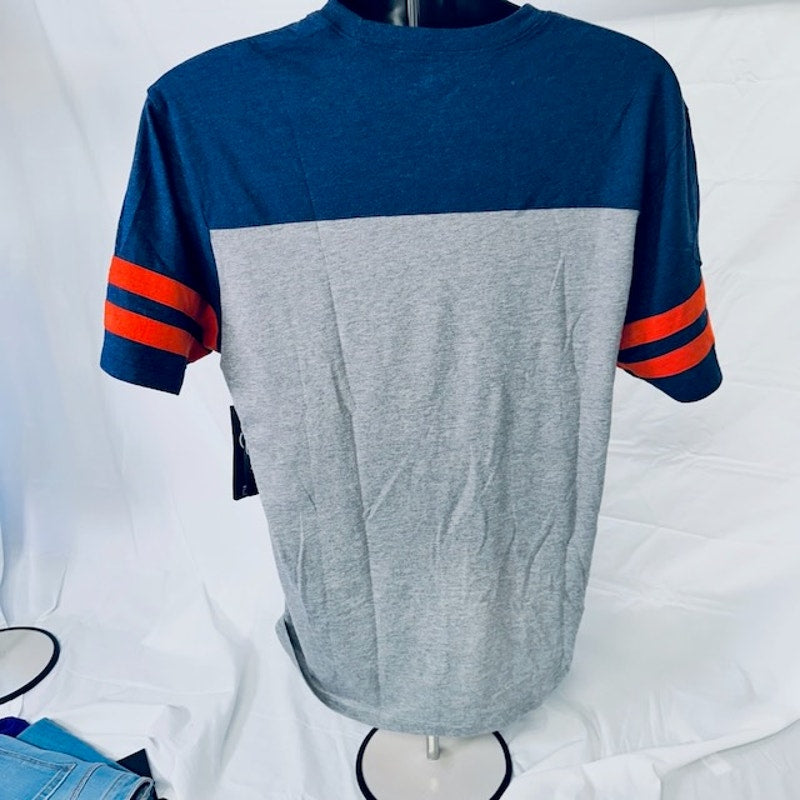 47 Brand Denver Broncos Versus Club T-Shirt Heathered Gray Orange Mens Large