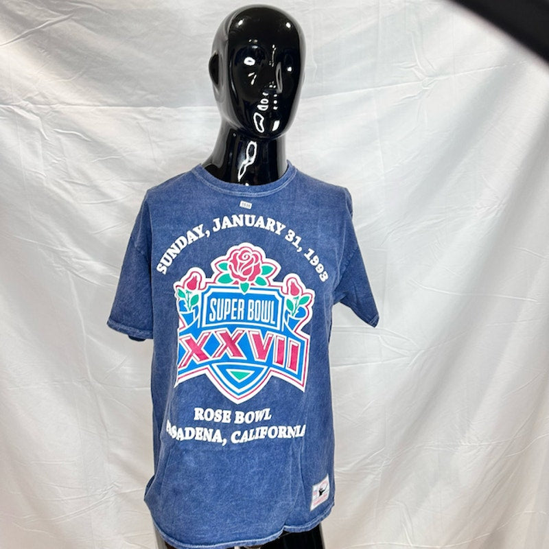 Mitchell & Ness NFL SB XXVI Logo Tee Super Bowl Logo Crewneck Navy Blue Size L
