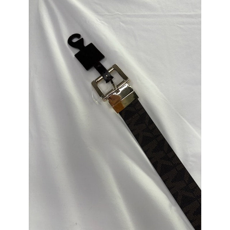 Michael Kors Reversible MK Logo Belt Brown Monogram Black Leather Mens Large