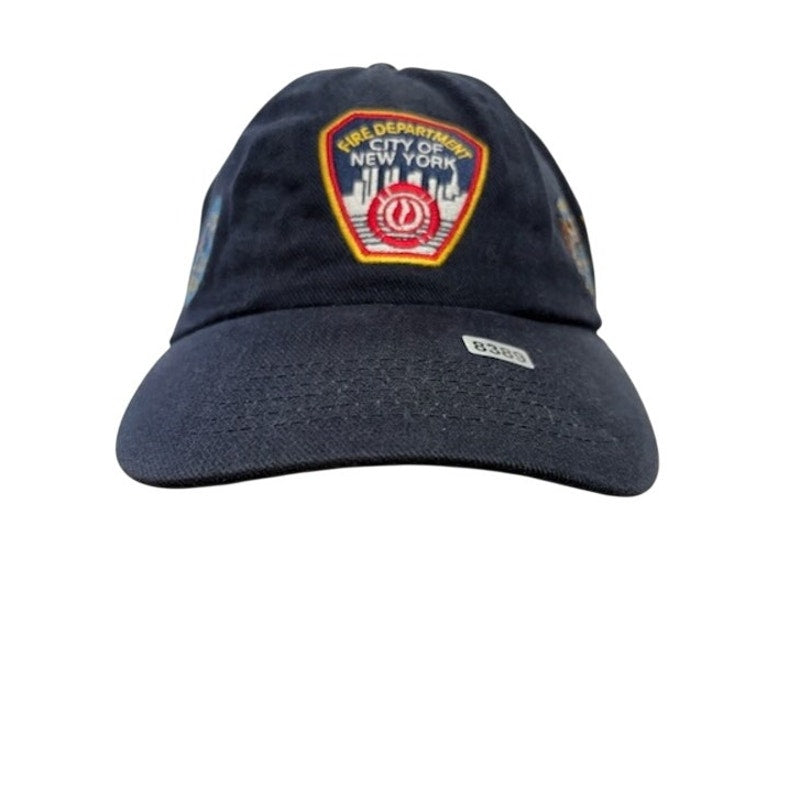 FDNY Fire Department City of New York Strapback Hat Embroidered Cap Navy OSFA