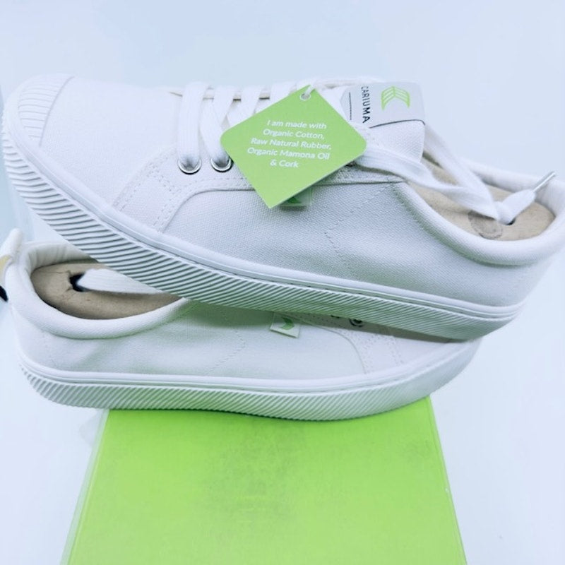 Cariuma Shoes OCA Low Canvas Sneaker Skateboard Lace Top Off-White Mens 8.5
