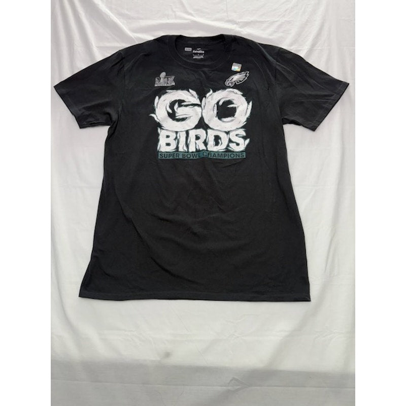 Fanatics Philadelphia Eagles Super Bowl T-Shirt Go Birds Black Mens Size L