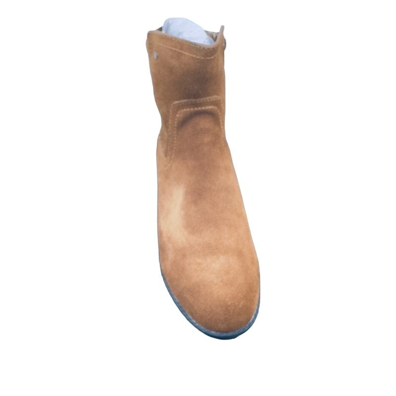 Very Volatile Ankle Boots Jericho Zip-Up Heel Suede Cognac Brown Womens 8.5