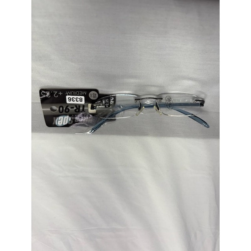 Ultra Spex TR-90 Reading Glasses +2.25 Medium Hook 92 Lightweight Blue Frame