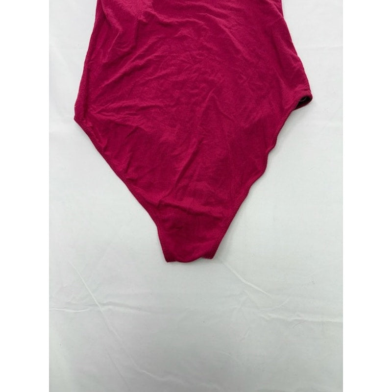 American Rag Cie Lace Trim V-Neck Bodysuit Persian Red Womens Juniors Sz XS