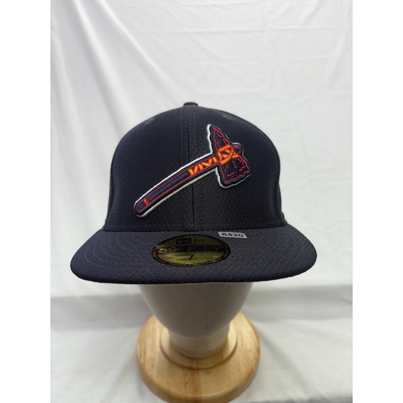 New Era 59FIFTY Atlanta Braves MLB Fitted Hat On-Field Baseball Cap Black Size 7
