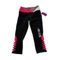 Material Girl Active Capri Leggings Strappy Hem Black Pink Womens Size XXS