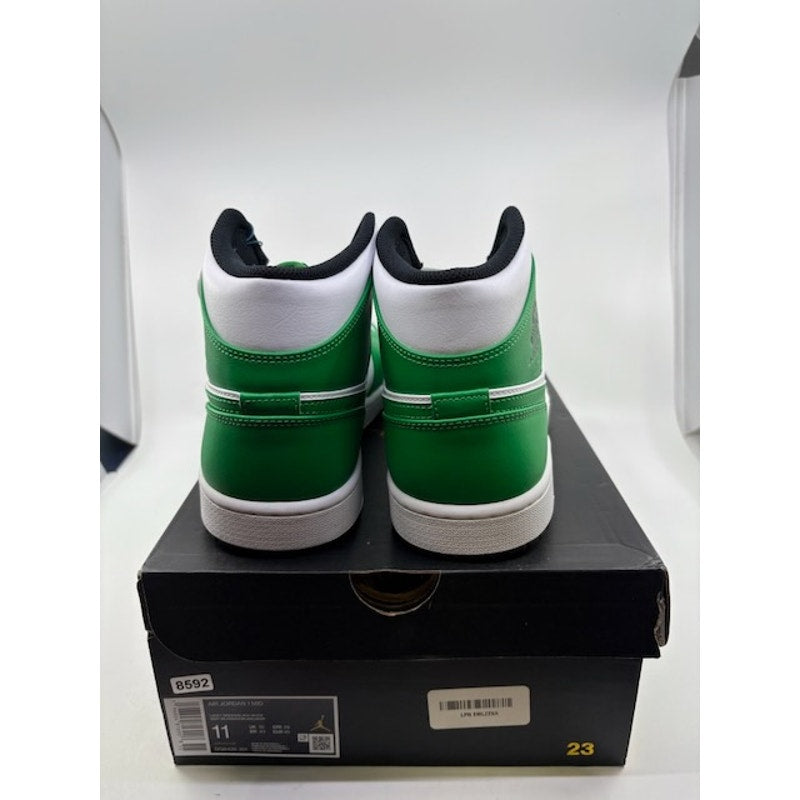 Nike Air Jordan 1 Mid Shoes DQ8426-301 Lucky Green White Black Mens Size 11