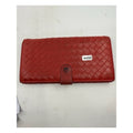 Bottega Veneta Intrecciato Flap Continental Woven Wallet Leather Orange/Red