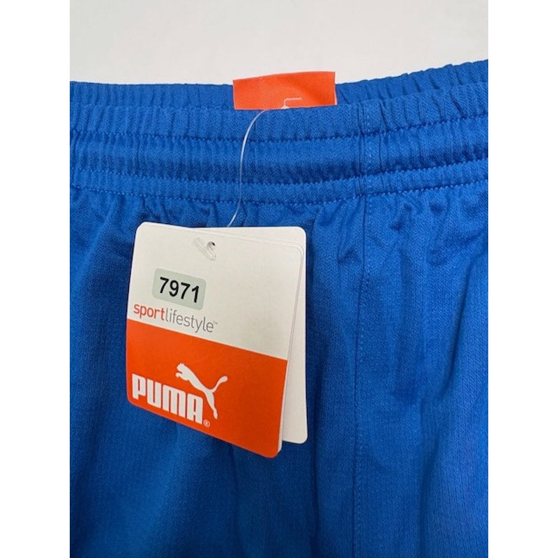 Puma Athletic Sports Shorts Elastic Waist Pull-On Blue/White Mens Size L