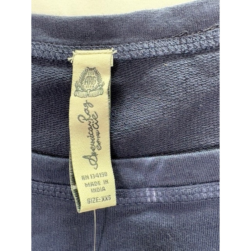 American Rag Cie Cropped Tie-Dyed Sweatshirt Navy/White Womens Size XXS