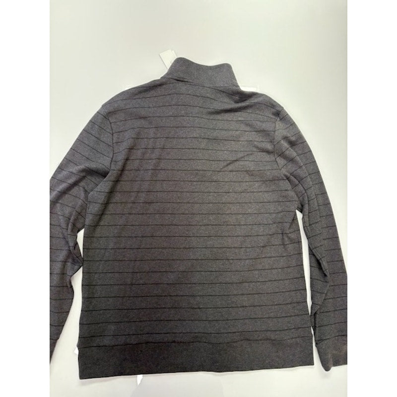 Calvin Klein Quarter-Zip Sweatshirt Liquid Touch Stripe Gray/Black Size XL