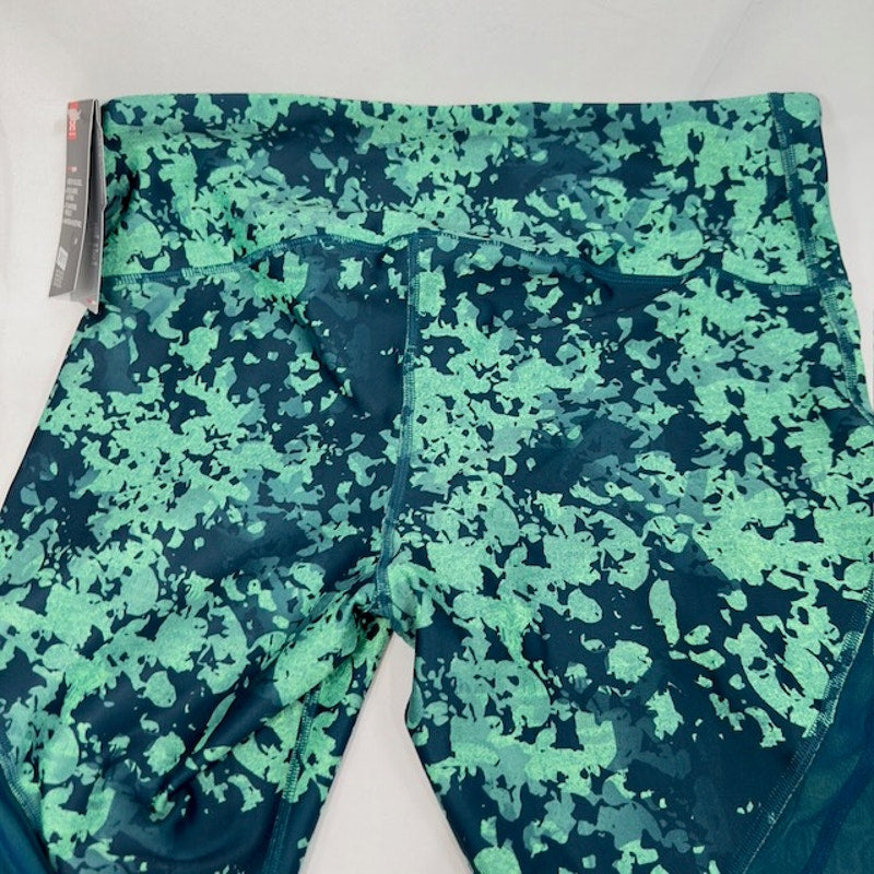 Under Armor Compression Leggings HeatGear Printed Mesh-Inset Green Womens XL