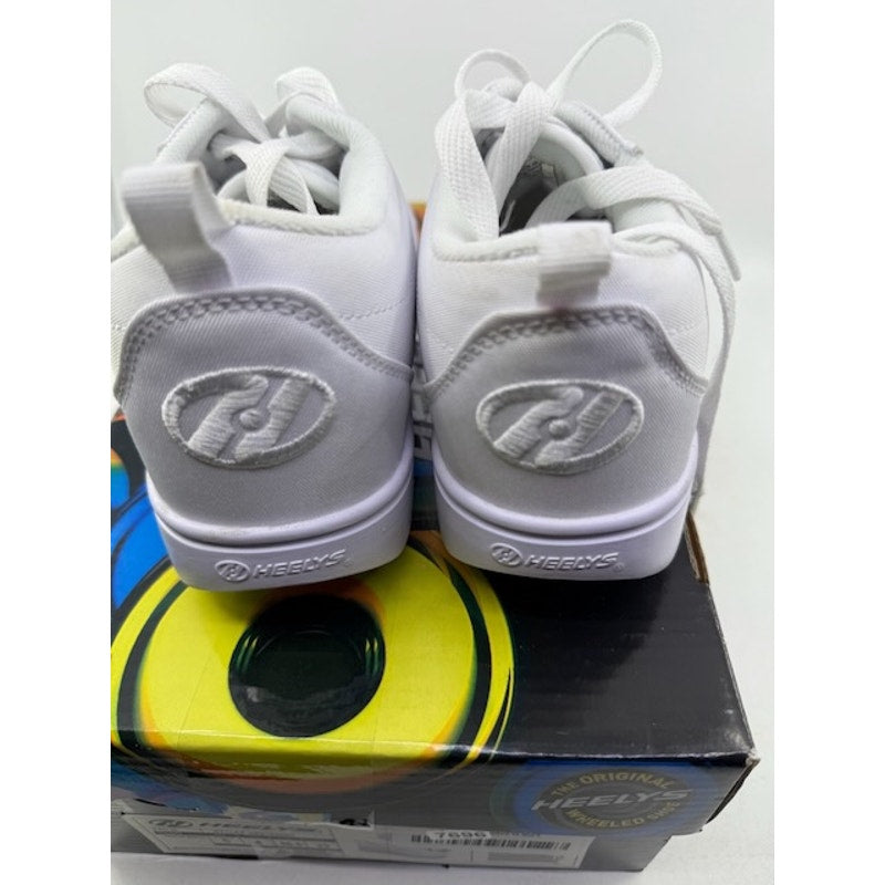 Heelys Pro 20 Skate Shoes Lace-Up Low Top Sneaker Triple White Unisex Kids Sz 5