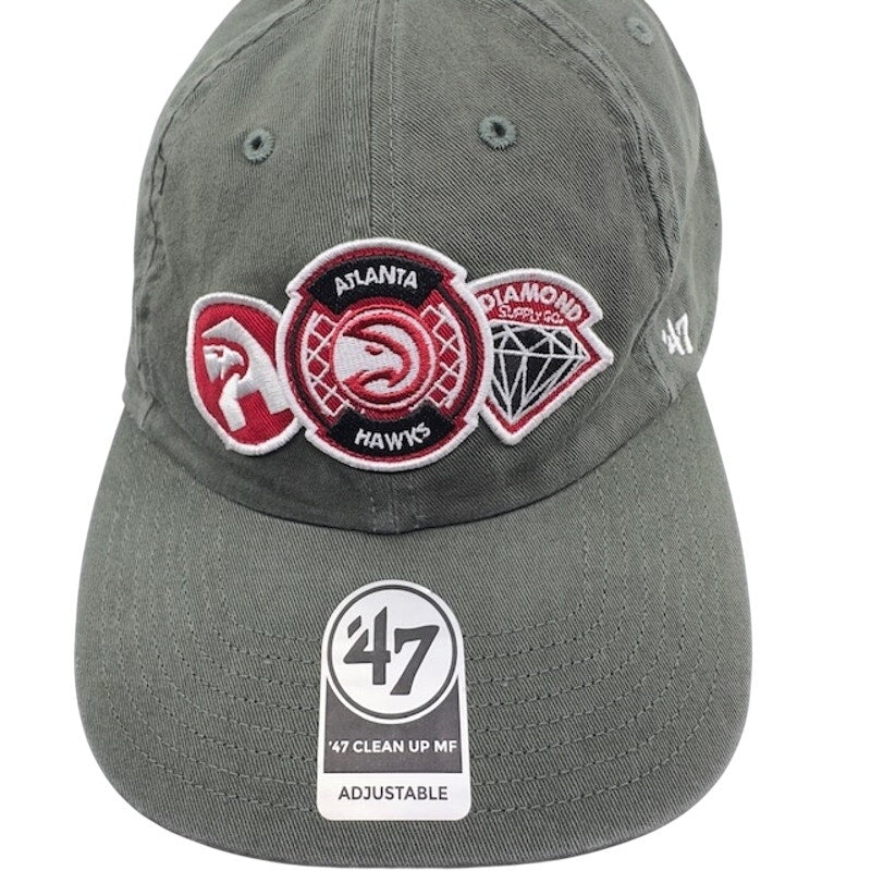 '47 Atlanta Hawks Diamond Patch CLEAN UP MF Baseball Cap Green Mens OSFA
