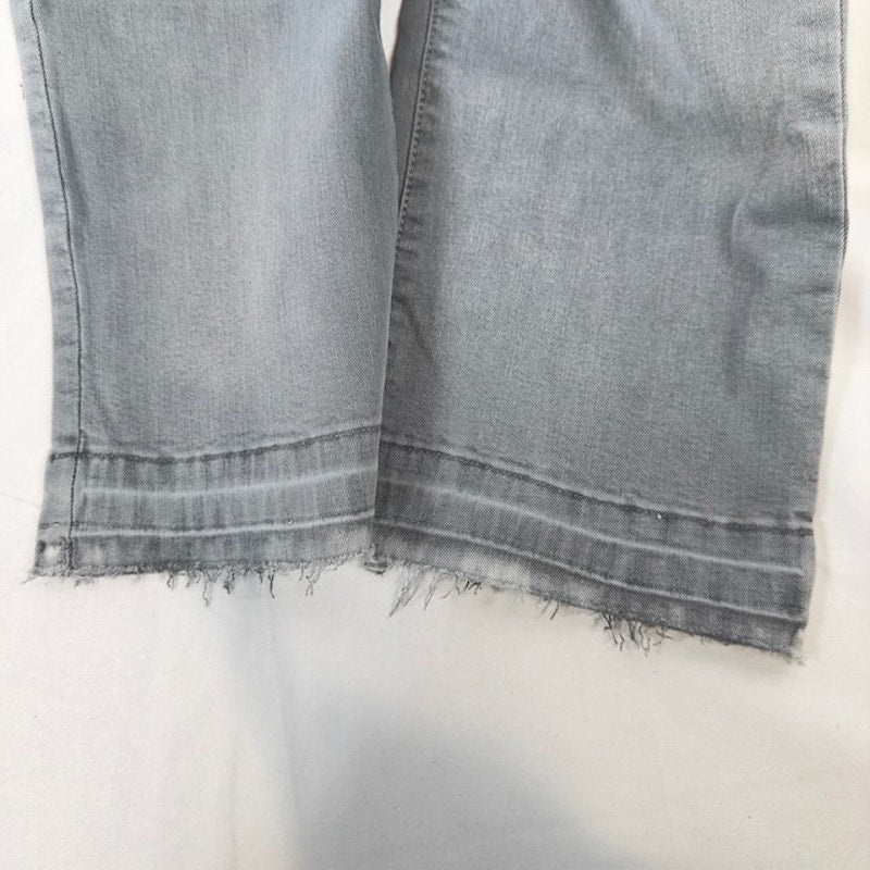 NYDJ Marilyn Straight Crop Capri Jeans Mid Rise Cuffed Hem Gray Womens Size 10P