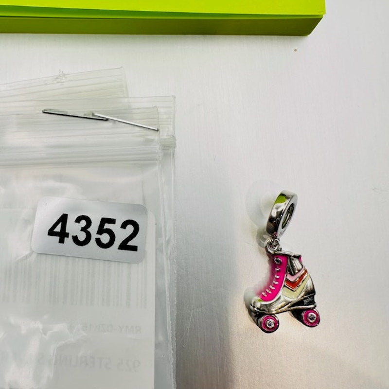 Roller Skate Shoes Dangle Charm Pendant 925 Sterling Silver