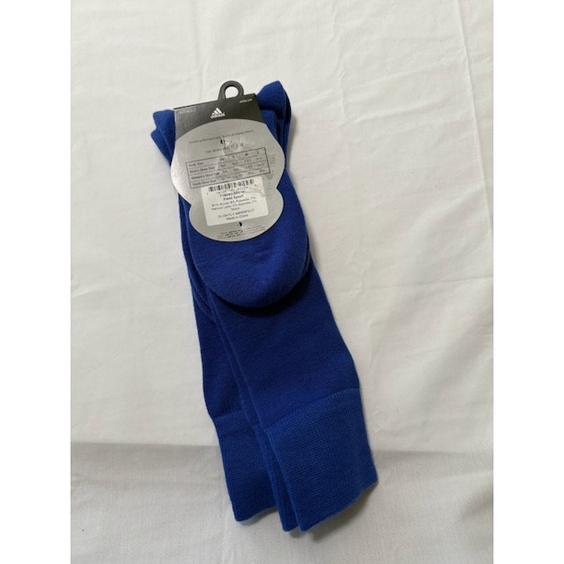 2 Pairs Adidas Field Sport Soccer Socks Over The Calf  Blue/White Mens Sz XS