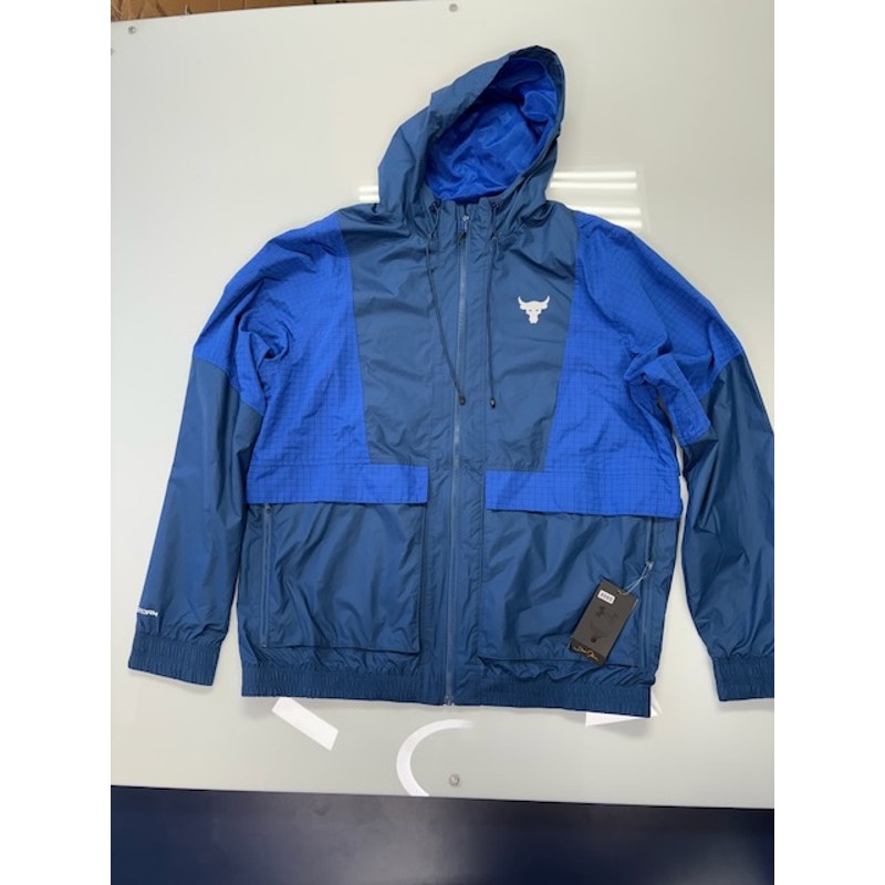 Under Armour Project Rock Storm Windbreaker 1367075-404 Blue Mens Size XL