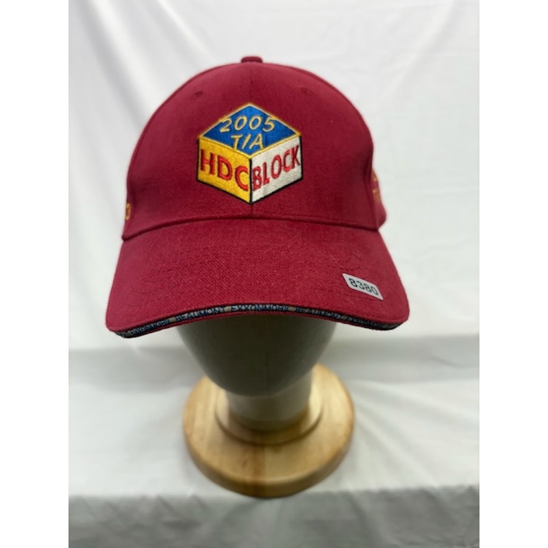 2005 TIA HDC Block Hat Cotton Adjustable Military Contractor Cap Maroon One Size