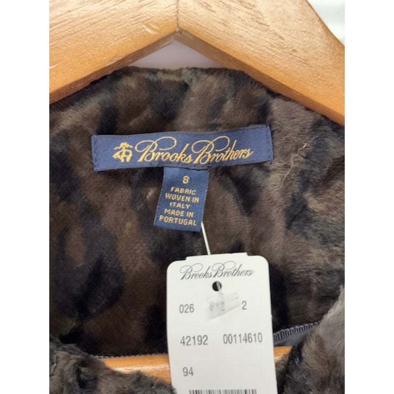 Brooks Brothers Faux Calf Hair Animal Print Jacket Brown/Black Womens Size 8