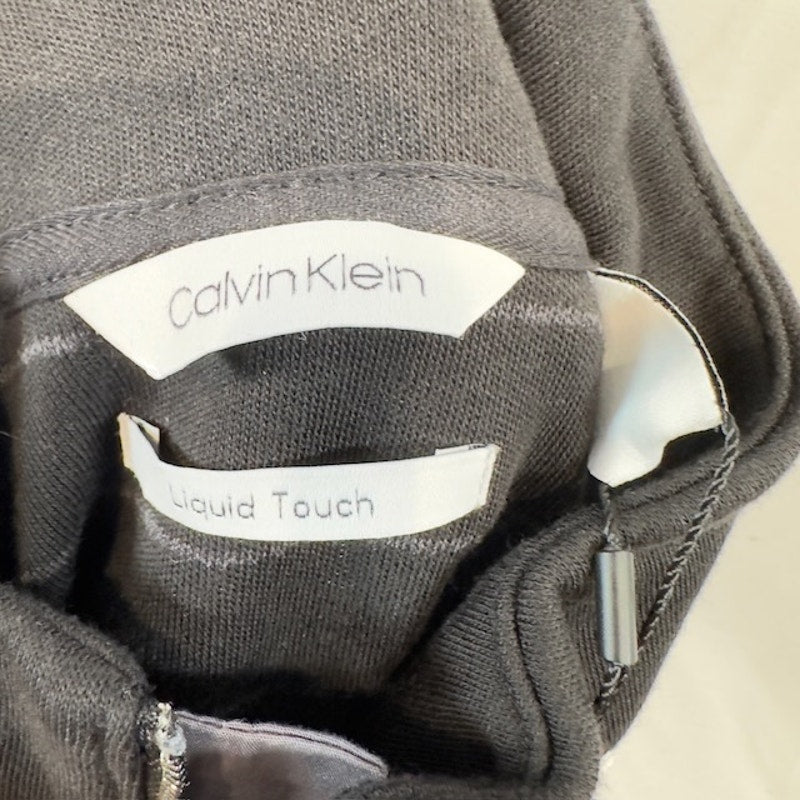 Calvin Klein Pullover Sweater Long Sleeve Quarter Zip Striped Gray Mens Size M