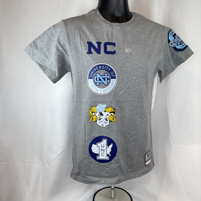 Mitchell & Ness City Collection North Carolina Tar Heels Tee Gray Mens Size XS