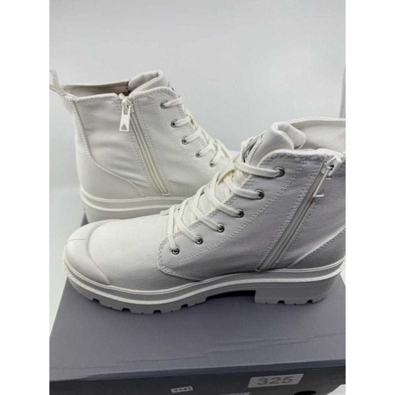 Palladium Pallabase Twill Ankle Boots 96907-116-M Star White Womens Size 10