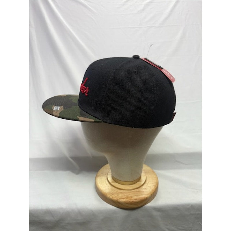Fender Snapback Hat Flat Brim Guitar Logo Cap Adjustable Black Camo One Size