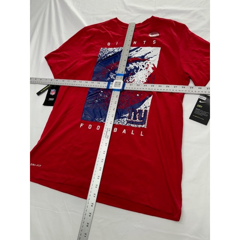 Nike Dri-Fit NY Giants Football Graphic T-Shirt Short Sleeve Red Mens Size M