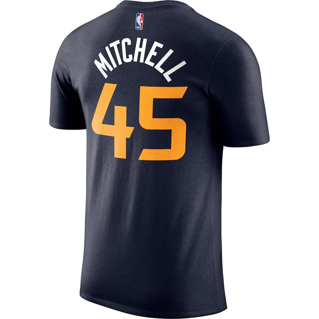 Nike Utah Jazz Donovan Mitchell #45 Performance T-Shirt Navy Mens Size M