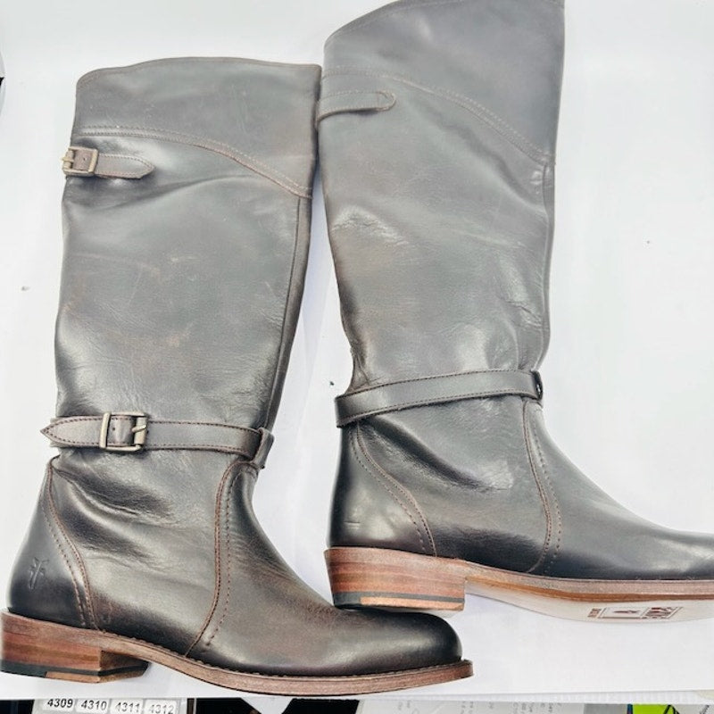 Frye Dorado Belted Riding Boots 77561 Leather Knee High Womens Size 6