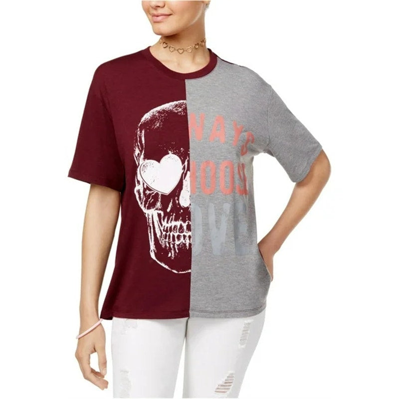 Love Tribe Skull Choose Love Graphic Camiseta Top Multicolor Womens Size S