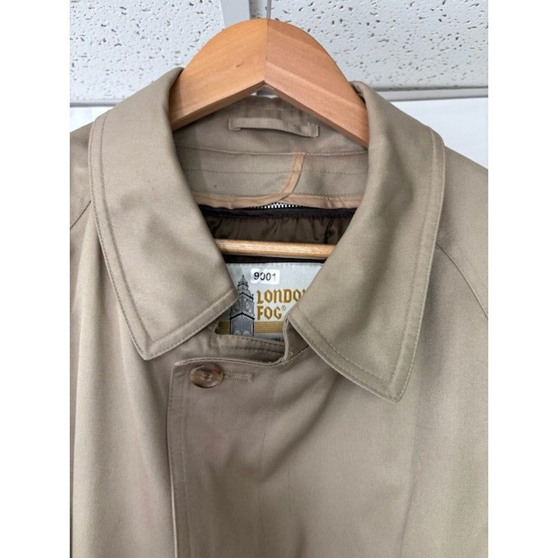 London Fog Vintage Trenchcoat Full-Zp Classic Old Money Luxury Tan Womens Sz 44