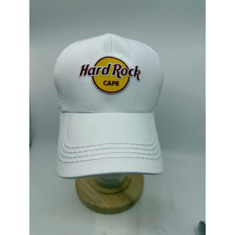 Hard Rock Cafe Cap Embroidered Logo Adjustable Casual White Mens One Size