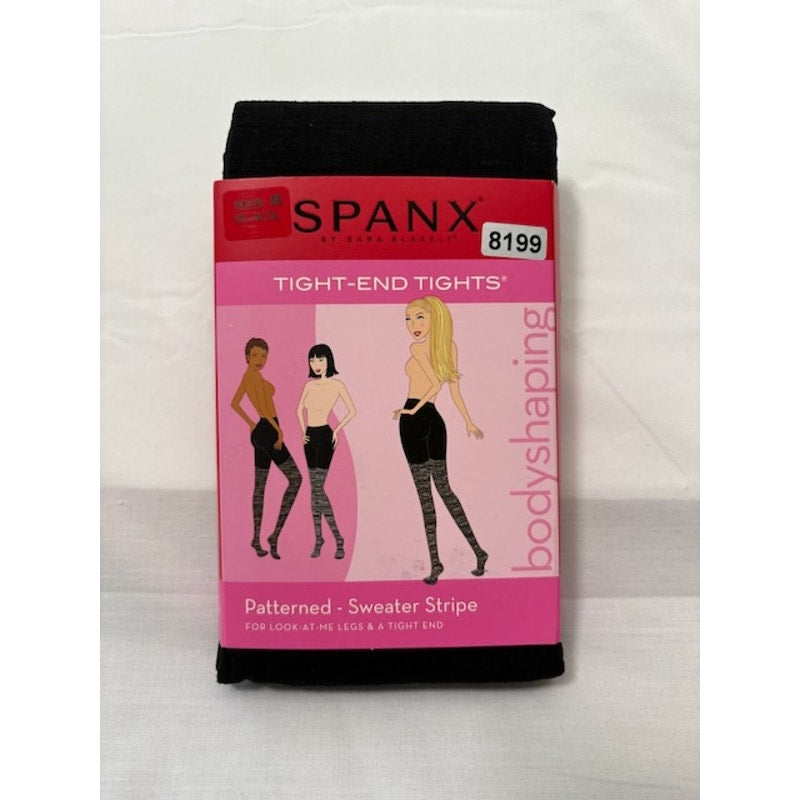 SPANX Tight-End-Tights Patterned - Sweater Stripe Shapewear Black Size B