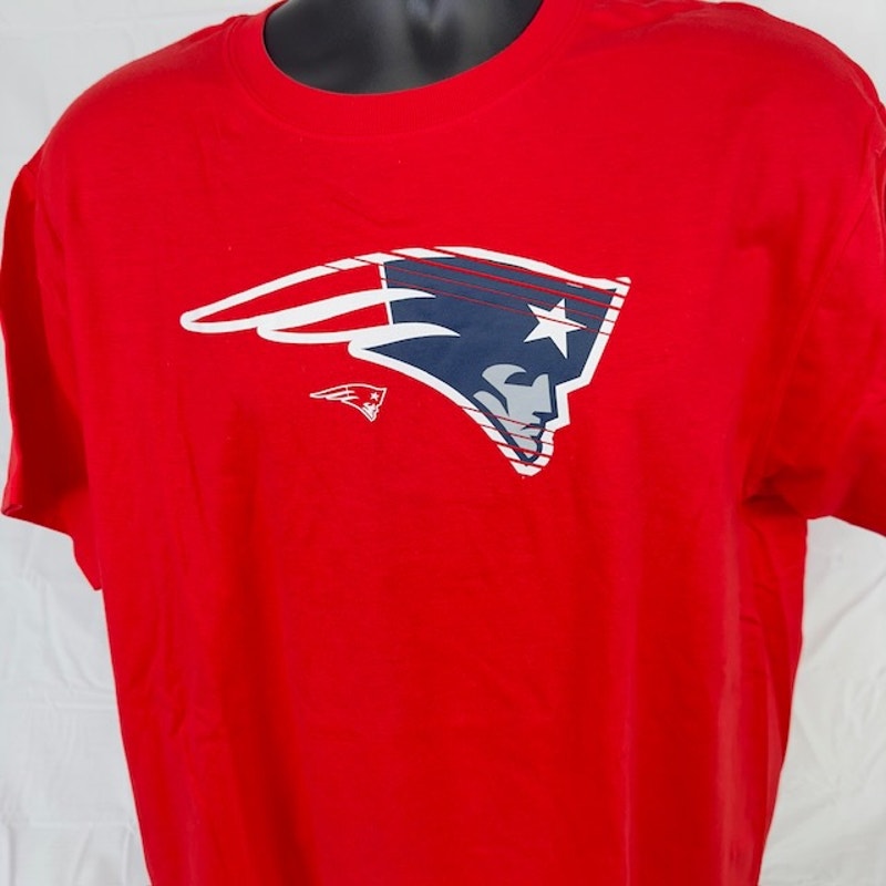 Majestic NFL New England Patriots Primary Logo Team T-Shirt Red Mens Size XL