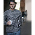 Michael Kors Shrinking Cable-Knit Wool-Blend Sweater Ash Melange Mens Sz XL