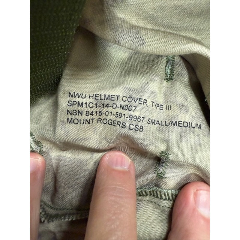 Mount Rogers CSB USN NWU Type III Helmet Cover Camouflage Green Size S/M
