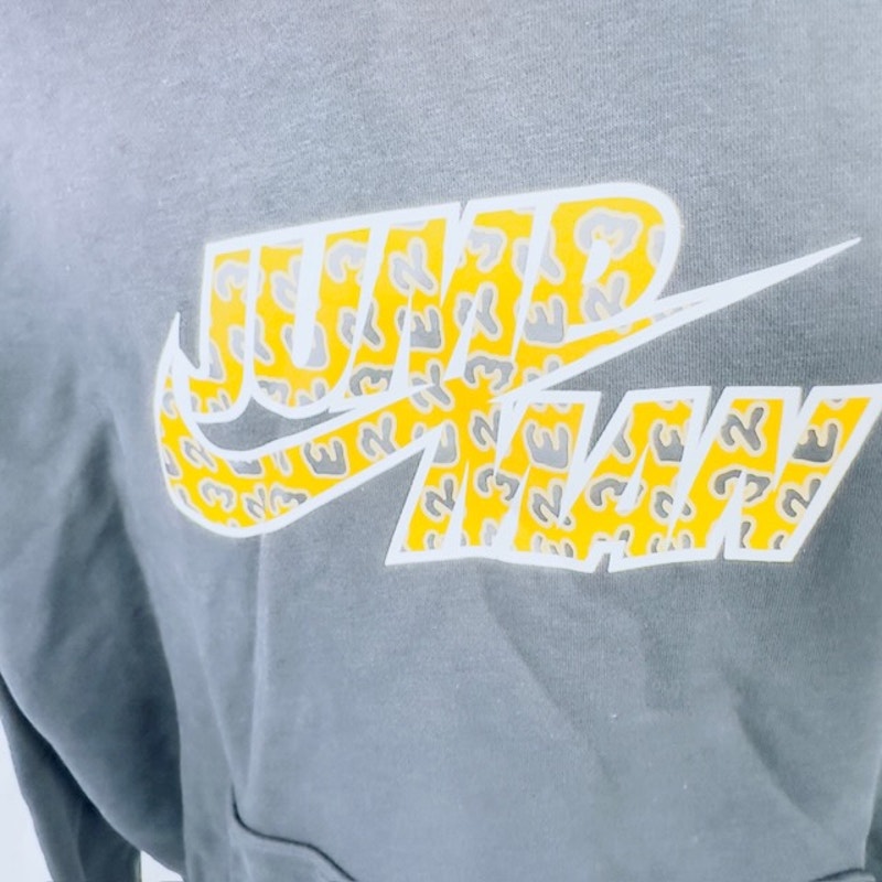 Nike Flight MVP Jumpman Fleece Pullover Hoodie Relaxed Fit Gray Mens Large