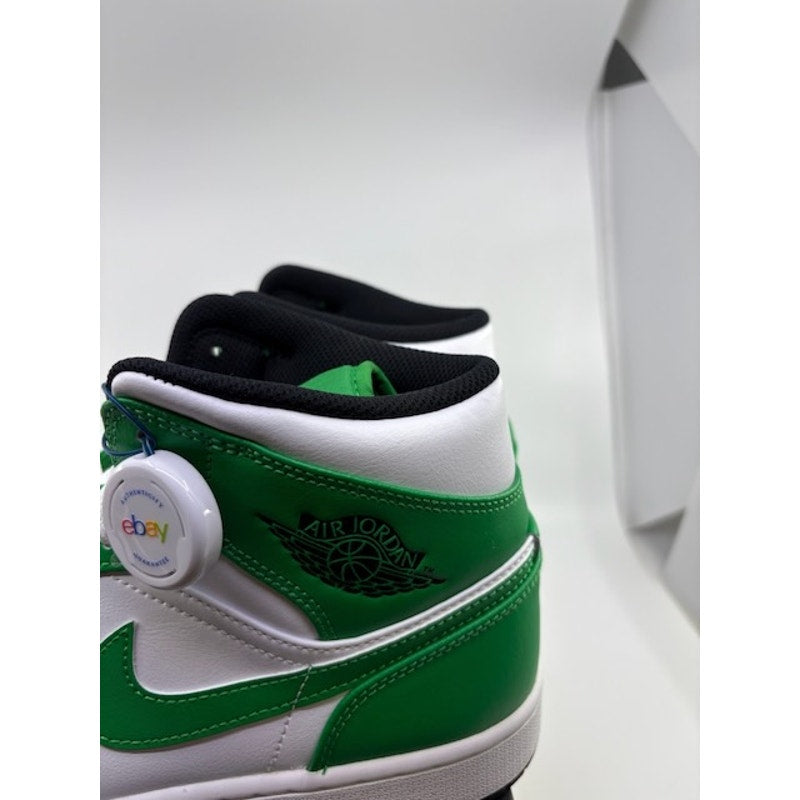 Nike Air Jordan 1 Mid Shoes DQ8426-301 Lucky Green White Black Mens Size 11