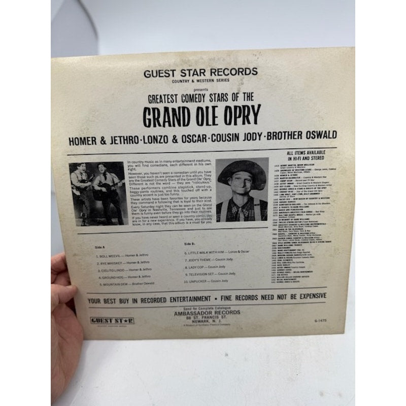 Various - Greatest Comedy Stars Of The Grand Ole Opry Vinyl Album Record