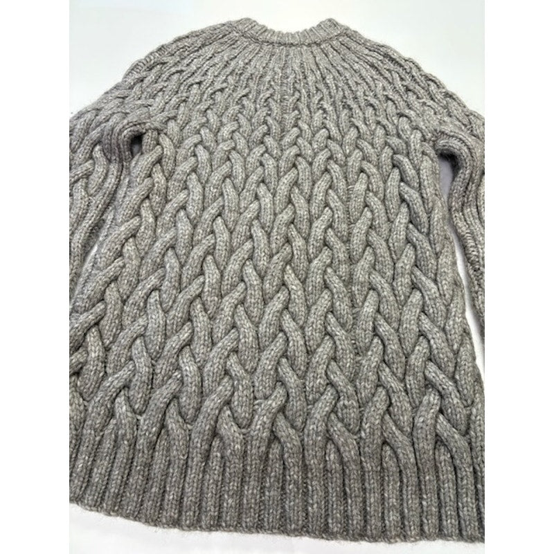 Michael Kors Shrinking Cable-Knit Wool-Blend Sweater Ash Melange Mens Sz XL