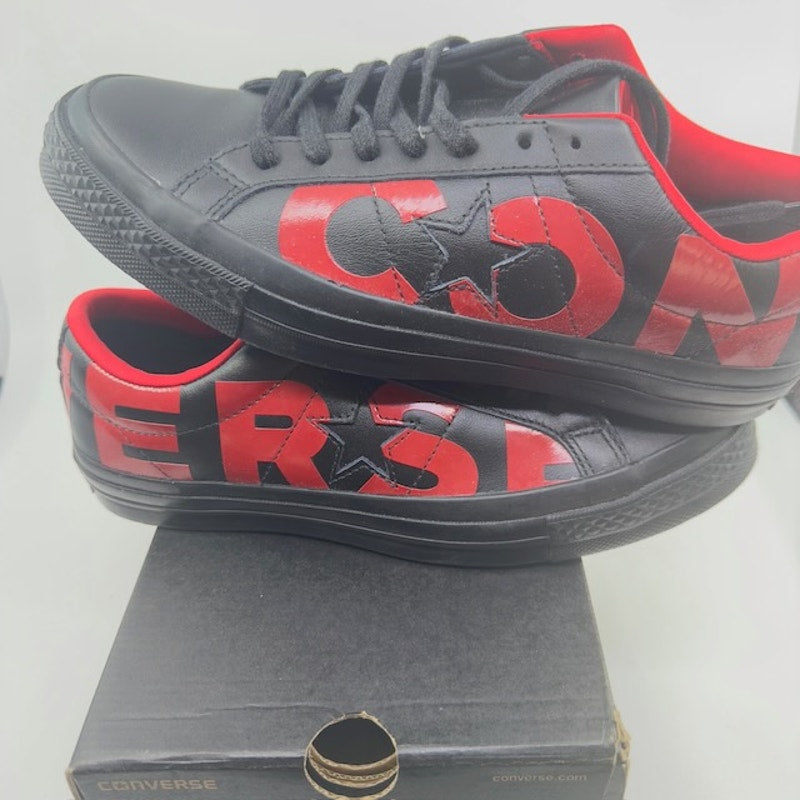 Converse One Star OX Sneaker Low Top Black Red 160914C Unisex Size M7.5/W9.5