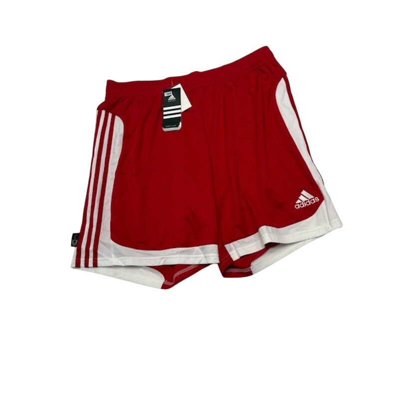 Adidas Football Soccer Shorts Clima365 Elastic Waist Red/White Mens Size 2XL