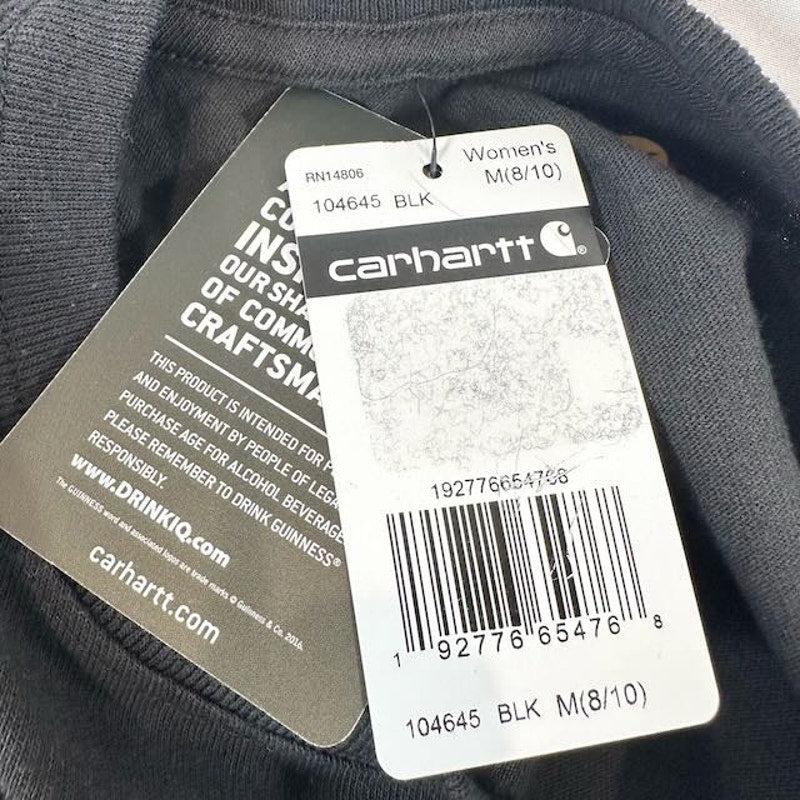 Carhartt Guinness Short Sleeve T-Shirt Crewneck Rib Knit Black Womens Size M
