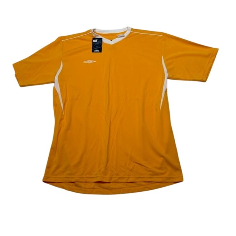 Umbro Azul Jersey Shirt Short Sleeve Crewneck A62754 Gold/White Mens Size L